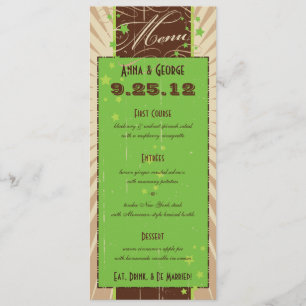 Rustikales Poster: Apple Green Custom Wedding Menu Menükarte