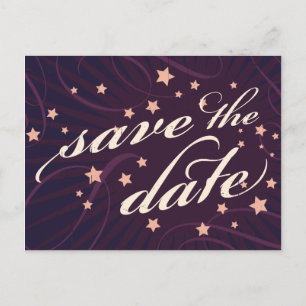 Rustikales Poster: Aubergine Traum Save the Date Ankündigungspostkarte