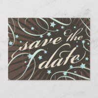 Rustikales Poster: Blau & Kakao Save the Date