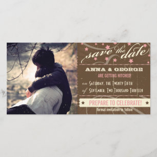 Rustikales Poster: Erdbeer-Mousse Save-the-Date Save The Date