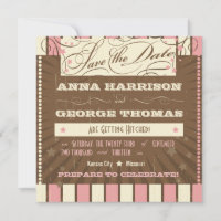 Rustikales Poster: Erdbeermousse Save the Date