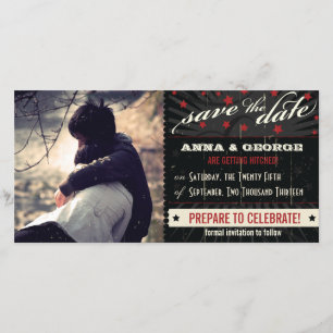 Rustikales Poster: Rotes & Schwarzes Save-the-Date Save The Date