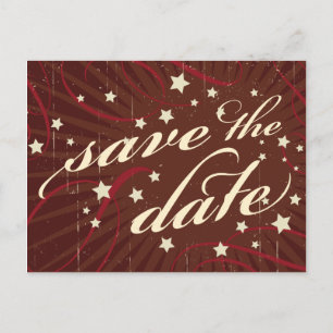 Rustikales Poster: Schokoladen-Burgunder Save-the- Ankündigungspostkarte