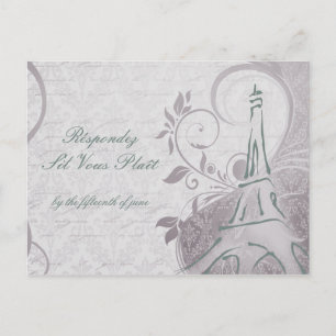 Rustikales Poster: Subtile Aquamarine und Lila UAW Einladungspostkarte