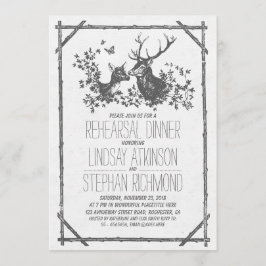 Rustikales Probe-Dinner mit Hirsch einlädt Einladung