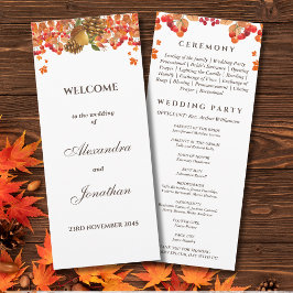 Rustikales Programm zur Hochzeit im Herbst im Herb