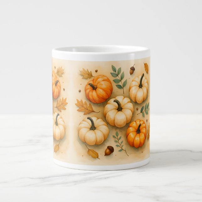 Rustikales Pumpkin-Arrangement Jumbo-Tasse (Vorderseite)