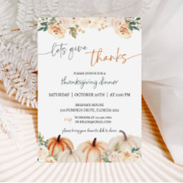 Rustikales Pumpkin Erntedank Dinner Einladung