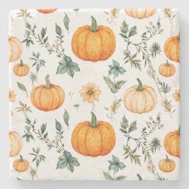 Rustikales Pumpkin-Muster Steinuntersetzer