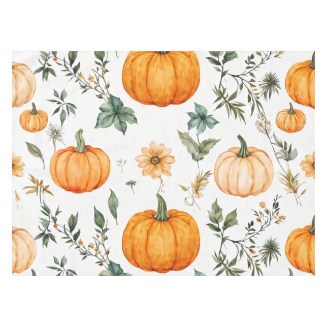 Rustikales Pumpkin-Muster Tischdecke (Vorderseite (Horizontal))