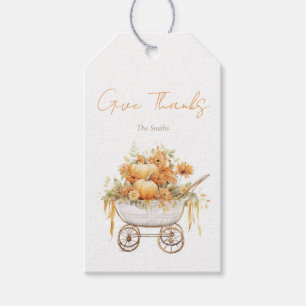 Rustikales Pumpkin-Wasserfarben-Rectangle-Tag Geschenkanhänger