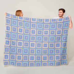 Rustikales Quadrat-Muster im Patchwork-Stil Fleecedecke