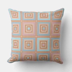 Rustikales Quadrat-Muster im Patchwork-Stil Kissen