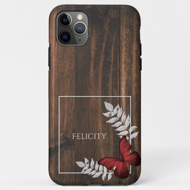 Rustikales Red Butterfly Case-Mate iPhone Case (Rückseite)