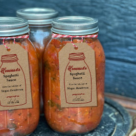 Rustikales Red Canning Jar Kraft Hang Tag Geschenkanhänger
