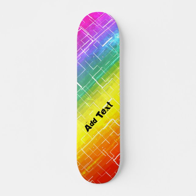 Rustikales Regenbogenmuster Skateboard (Vorne)