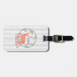 Rustikales Reindeer Boho Wasserfarben-Monogramm Gepäckanhänger
