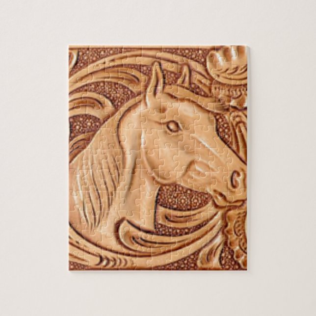 Rustikales Reitpferd aus Western Puzzle (Vertikal)