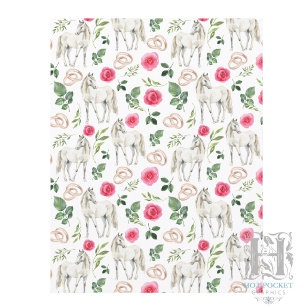 Rustikales Reitsport-Blumen-Pink Scrapbook-Papier