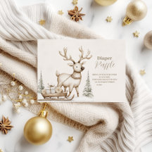 Rustikales Rentier Winter Baby Duschdiapper Raffle