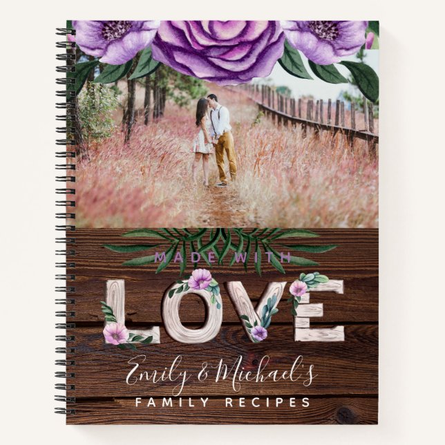 Rustikales Rezept Buch Heirloom Hochzeit Foto Gesc (Vorderseite)