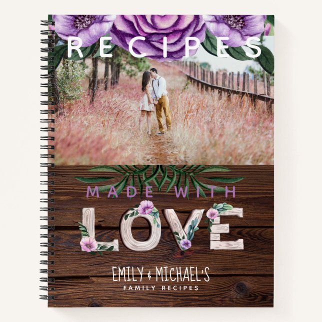 Rustikales Rezept Buch Heirloom Hochzeit Foto Gesc (Vorderseite)