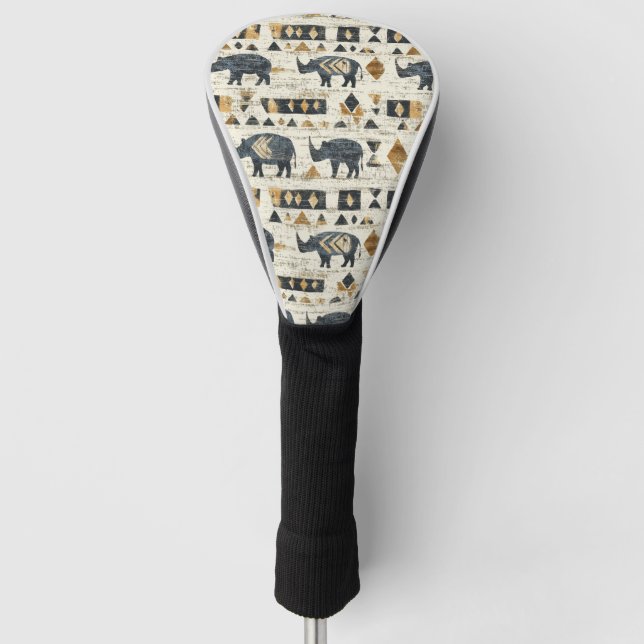 Rustikales Rhino-Stammesmuster (1) Golf Headcover (Vorderseite)