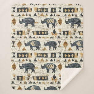 Rustikales Rhino-Stammesmuster (1) Sherpadecke