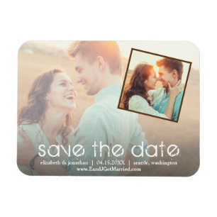 Rustikales Romantisches 2 Foto Save the Date Magnet