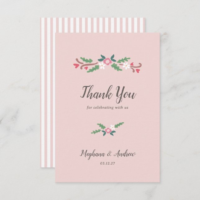 Rustikales romantisches Blumenessen Dankeskarte (Vorne/Hinten)