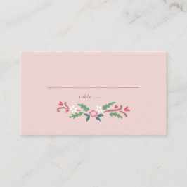 Rustikales romantisches Blumenessen Platzkarte