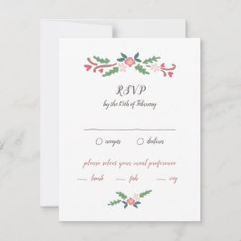 Rustikales romantisches Blumenessen RSVP Karte