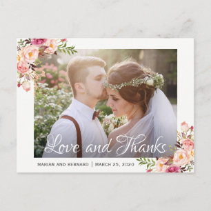 Rustikales Romantisches Blumenhochzeitungs-Foto Vi Postkarte