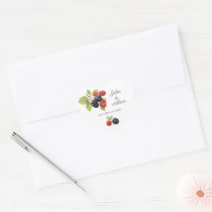 Rustikales Romantisches Herbst-Berry-Hochzeitssemb Herz-Aufkleber
