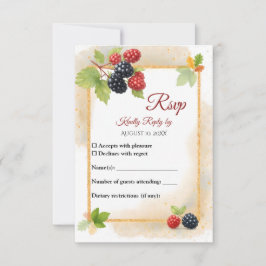 Rustikales Romantisches Herbst-Berry-Hochzeitssemb RSVP Karte