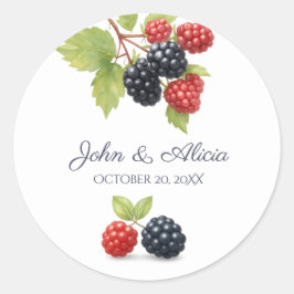 Rustikales Romantisches Herbst-Berry-Hochzeitssemb Runder Aufkleber