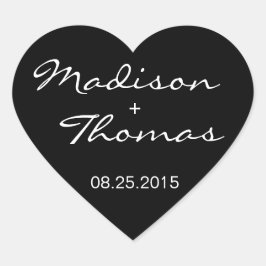 Rustikales Romantisches Hochzeitslabel Herz-Aufkleber