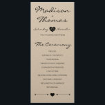 Rustikales romantisches Hochzeitsprogramm auf Kraf Programm<br><div class="desc">Dies ist eine niedliche Ergänzung zu Ihrer Hochzeit. Suchen Sie passende Schreibwaren,  Speisen und Dekoration in unserem Shop!</div>