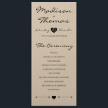 Rustikales romantisches Hochzeitsprogramm auf Kraf Programm<br><div class="desc">Dies ist eine niedliche Ergänzung zu Ihrer Hochzeit. Suchen Sie passende Schreibwaren,  Speisen und Dekoration in unserem Shop!</div>