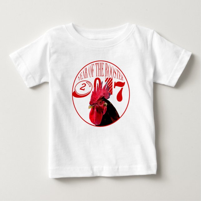Rustikales Rooster Jahr 2017 Custom Baby Romper T-shirt (Vorderseite)