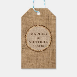 Rustikales Rope Wedding Jute Geschenkanhänger