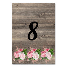 Rustikales rosa Blumenbouquet-TISCHNUMMER