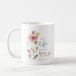 Rustikales rosa Botanisches Wasserfarbangebot Kaffeetasse