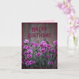Rustikales Rosa Dianthus-Blume Geburtstag Karte