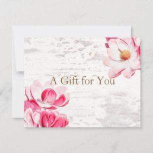 Rustikales rosa florales Magnolia-Weathered Wood