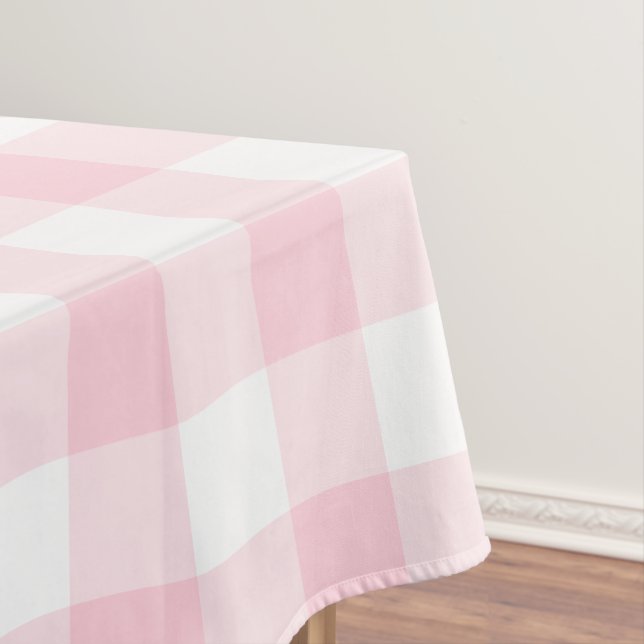 Rustikales rosa Gingham Karo Kariertes Muster Tischdecke (Beispiel)