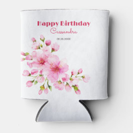 Rustikales rosa Kirschblossom Sakura Floral Geburt Dosenkühler