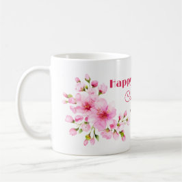 Rustikales rosa Kirschblossom Sakura Floral Geburt Kaffeetasse