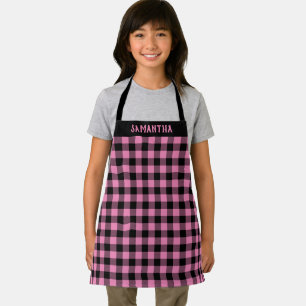 Rustikales Rosa Schwarz Büffel Karo Ferien Custom Schürze