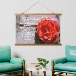 Rustikales Rose-Tapest mit Zitat von Abe Lincoln Wandteppich Mit Holzrahmen
